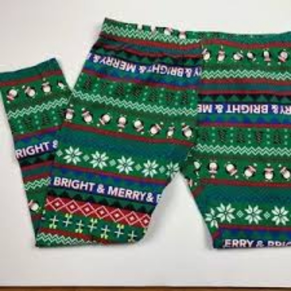 Christmas Santa Hat Penguin Leggings Juniors Women